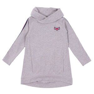 Gray Hooded Tunic with Embroidered Patch